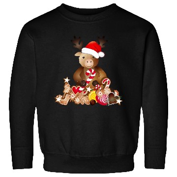Discover cute reindeer for christmas with santa hat Sweatshirts