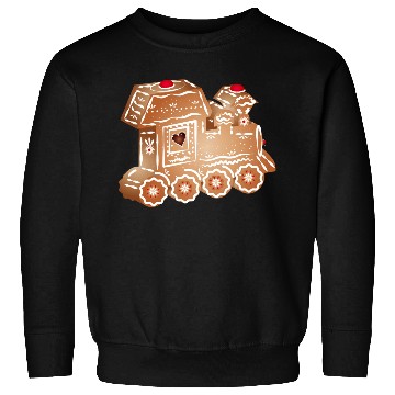 Discover decorated gingerbread locomotive for Christmas Sweatshirts