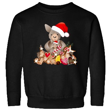 Discover cute kangaroo for christmas with santa hat Sweatshirts