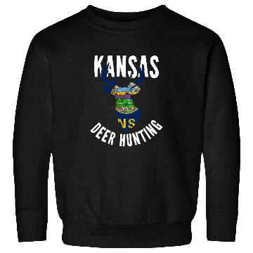 Discover Kansas Deer Hunting Buck Stag Hunter Sweatshirts