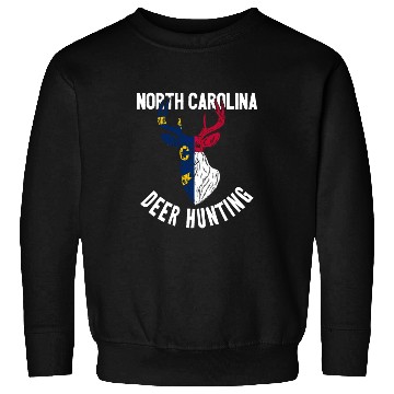 Discover North Carolina Deer Hunting Buck Stag Hunter Sweatshirts