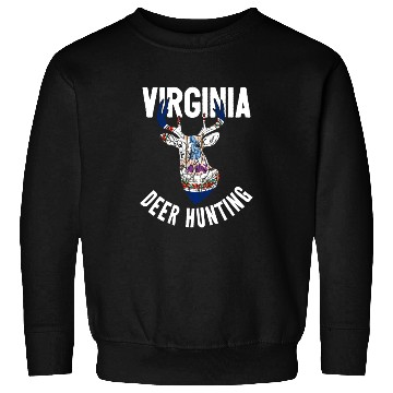 Discover Virginia Deer Hunting Buck Stag Hunter Sweatshirts