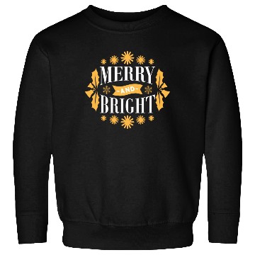 Discover Merry And Bright Snowflakes Mistletoe Xmas Holiday Sweatshirts