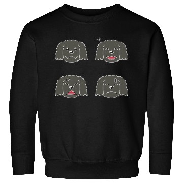 Discover Funny Black Dog Cartoon Faces Sweatshirts