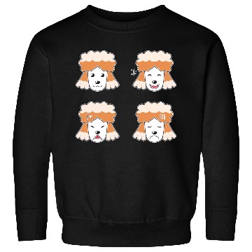 Discover Funny Poodle Dog Cartoon Faces Sweatshirts