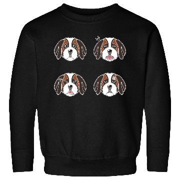 Discover Funny Saint Bernard Dog Cartoon Faces Sweatshirts