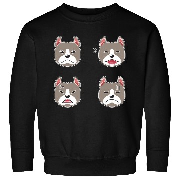 Discover Funny Pitbull Terrier Dog Cartoon Faces Sweatshirts