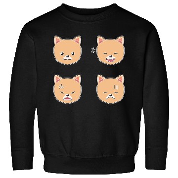 Discover Funny Pomeranian Dog Cartoon Faces Sweatshirts