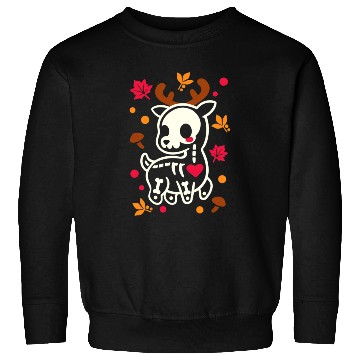 Discover deer leaves skeleton Sweatshirts