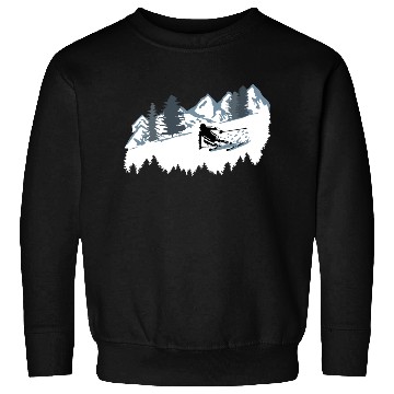 Discover Skier and Mountains, Skiing Sweatshirts