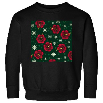 Discover Tropical Floral Hibiscus Snowflakes Christmas Sweatshirts