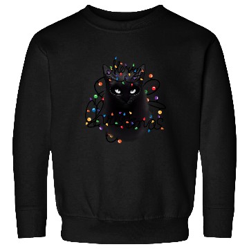 Discover Black Cat christmas light Sweatshirts