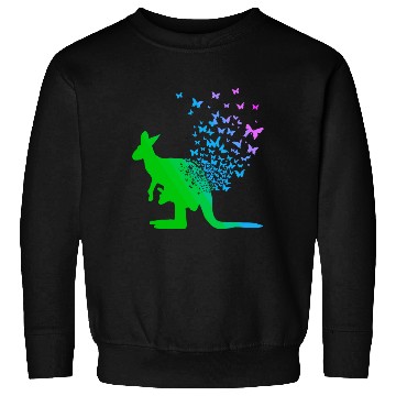 Discover Butterfly & Kangaroo In Nature Australia Kangaroo Sweatshirts