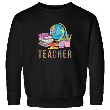 Discover Cute Teacher Leopard Print Globe First Day of Sweatshirts
