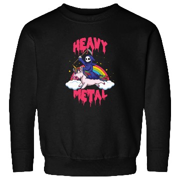 Discover Grim Unicorn Rainbow Metal Music Heavy Rock Sweatshirts
