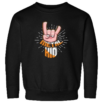 Discover Rock Hand Metal Kid Music Lover Rocker Rock Sign Sweatshirts