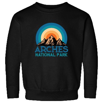 Discover Cool Vintage Retro Arches National Park Mountain Sweatshirts