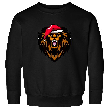 Discover Lion Pixelated Christmas - Funny Lion Xmas Sweatshirts