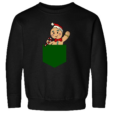Discover Christmas gingerbread man in breast pocket gift Sweatshirts