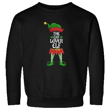 Discover Cat Lover Elf Family Matching Christmas Party Sweatshirts