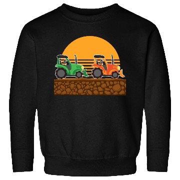 Discover Kids Tractor Lover Farm Vehicles Sweatshirts