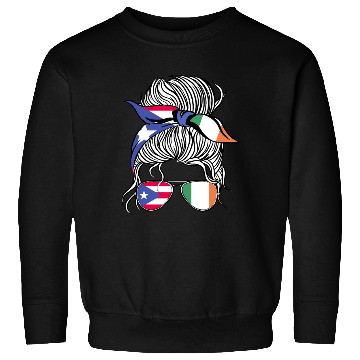 Discover Puerto Rico Flag Ireland Grown Women Girl Country Sweatshirts