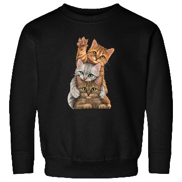 Discover cute little Cats playing Wall lovers kitty kittens Sweatshirts