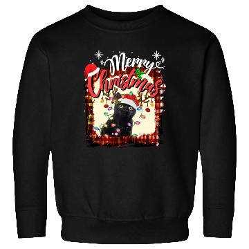 Discover Festive Cat Christmas Lights Design Sweatshirts