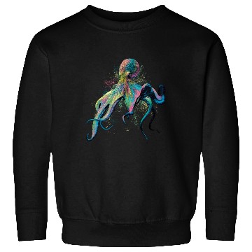 Discover Colorful Inked Octopus Illustration Sweatshirts