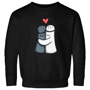 Discover Salt and Pepper Hugging Love : Funny illustration Sweatshirts