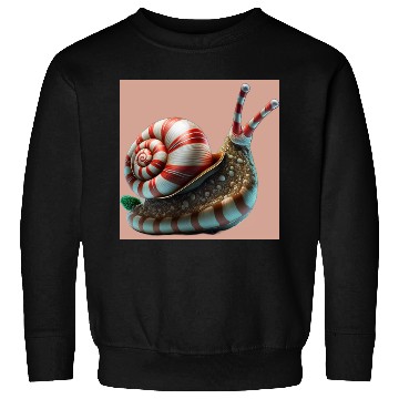 Discover Candy Cane Christmas red and white striped Snail Sweatshirts