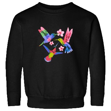 Discover Rainbow Hummingbird Watercolor Colorful Bird Lover Sweatshirts