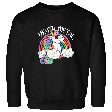 Discover Rainbow Unicorn Satan Love Metal Music Heavy Rock Sweatshirts
