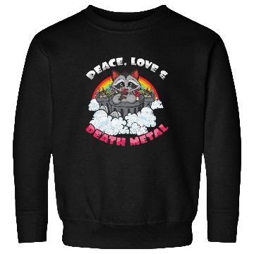 Discover Racoon Love Peace Metal Music Heavy Rock Sweatshirts
