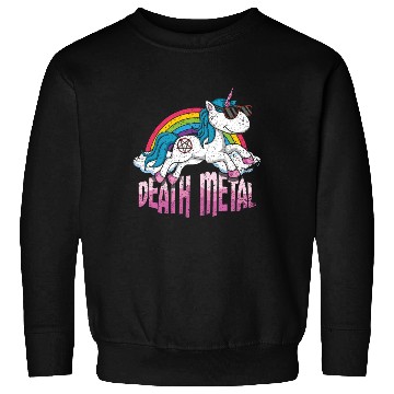 Discover Rainbow Unicorn Love Metal Music Heavy Rocker Sweatshirts