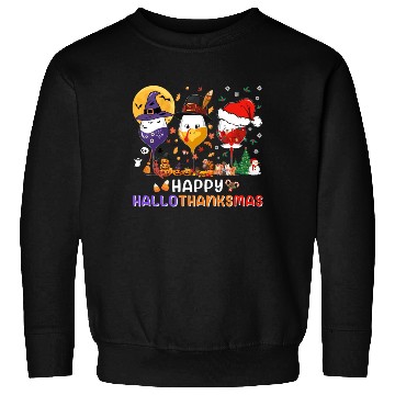 Discover Hallothanksmas Halloween Thanksgiving Christmas Sweatshirts