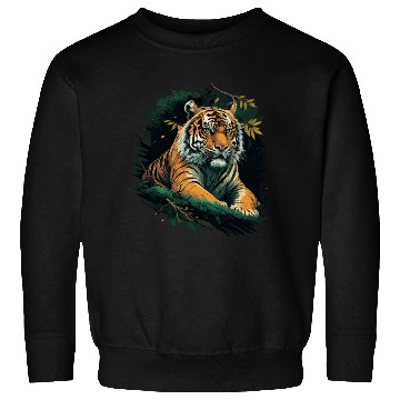 Discover Tiger sitting in Jungle Sweatshirts