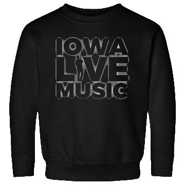 Discover Iowa Live Music Support Gear Ghost Guitar Player Sweatshirts