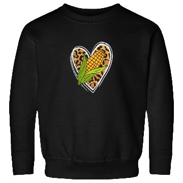 Discover Corn On The Cob Leopard Heart Corn Farmer Farm Lov Sweatshirts