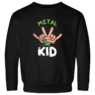 Discover Rocker Sign Rock Hand Metal Kid Metal Lover Sweatshirts