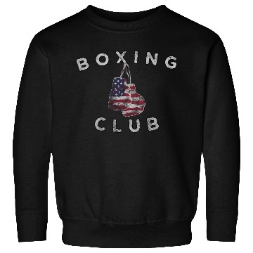 Discover Boxing Club Vintage Us Flag Boxing Gloves Sweatshirts