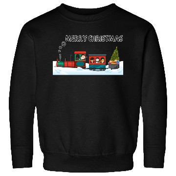 Discover Christmas Steam Train Santa Snowman Tree Sweatshirts