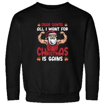 Discover Dear Santa Christmas Gym Training Holiday Workout Sweatshirts