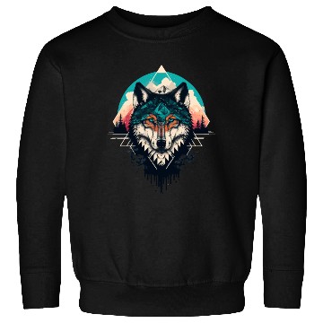 Discover Geometric Wolf Sweatshirts