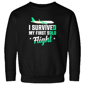 Discover I Survived My First Solo Flight Pilot Sweatshirts