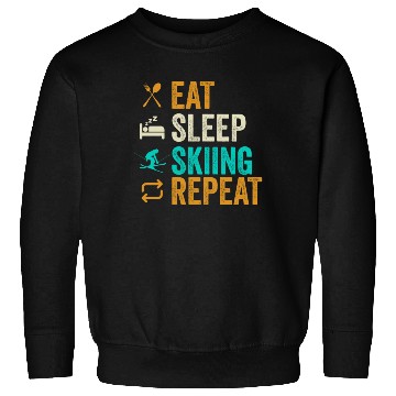 Discover EAT SLEEP SKIING REPEAT Funny ski Sweatshirts, gift