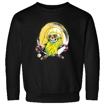 Discover skull santa hat candy cane crew Sweatshirts