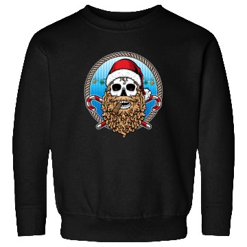 Discover skull santa hat candy cane crew Sweatshirts
