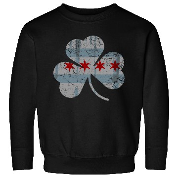 Discover Chicago Flag Shamrock Irish St Patricks Sweatshirts