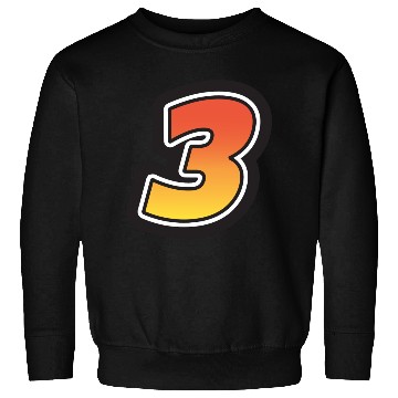 Discover Number Three 3 Gradient Yellow Orange 3 Stroke Sweatshirts